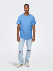 ONLY & SONS Long line fit O-hals T-shirts -Marina - 22002973