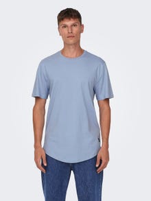 ONLY & SONS T-shirts Long Line Fit Col rond -Eventide - 22002973