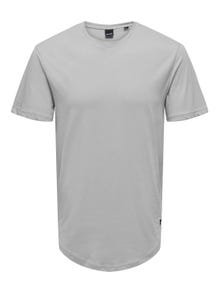 ONLY & SONS Long o-neck t-shirt -Mirage Gray - 22002973