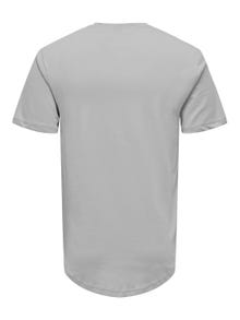 ONLY & SONS Long Line Fit O-hals T-skjorte -Mirage Gray - 22002973