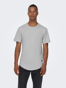 ONLY & SONS Long line fit O-hals T-shirts -Mirage Gray - 22002973