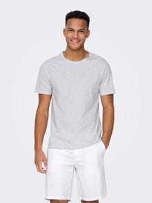 ONLY & SONS Normal passform O-ringning T-shirt -White - 22005108