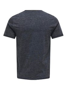 ONLY & SONS Regular Fit Round Neck T-Shirt -Dark Navy - 22005108