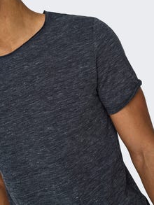 ONLY & SONS Regular Fit Round Neck T-Shirt -Dark Navy - 22005108