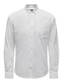 ONLY & SONS Chemises Slim Fit Col boutonné -White - 22006479