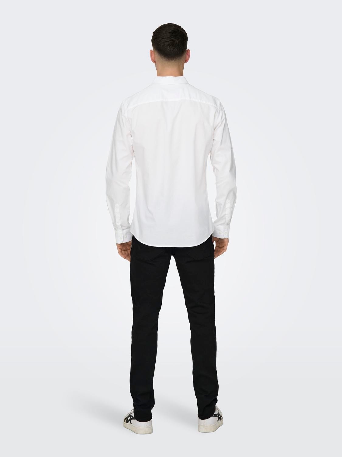 ONLY & SONS Slim Fit Kneppet krage Skjorte -White - 22006479