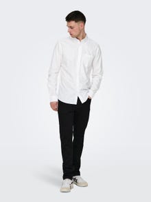 ONLY & SONS Slim Fit Button-Down Kragen Hemd -White - 22006479