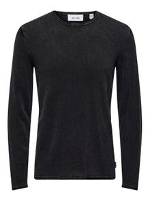 ONLY & SONS Regular Fit Crew neck Pullover -Black - 22006806