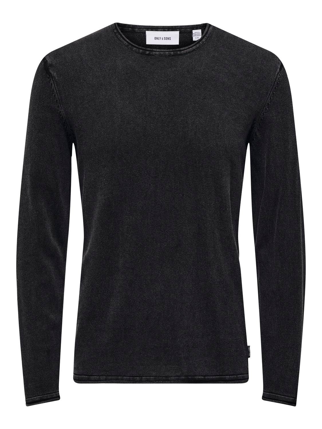 ONLY & SONS Regular Fit Crew neck Pullover -Black - 22006806