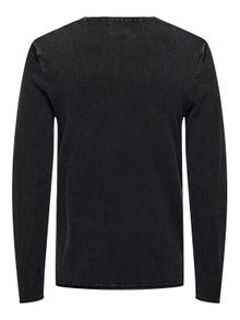 ONLY & SONS Regular Fit Crew neck Pullover -Black - 22006806