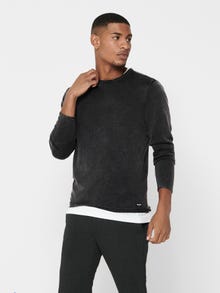 ONLY & SONS Regular Fit Crew neck Pullover -Black - 22006806