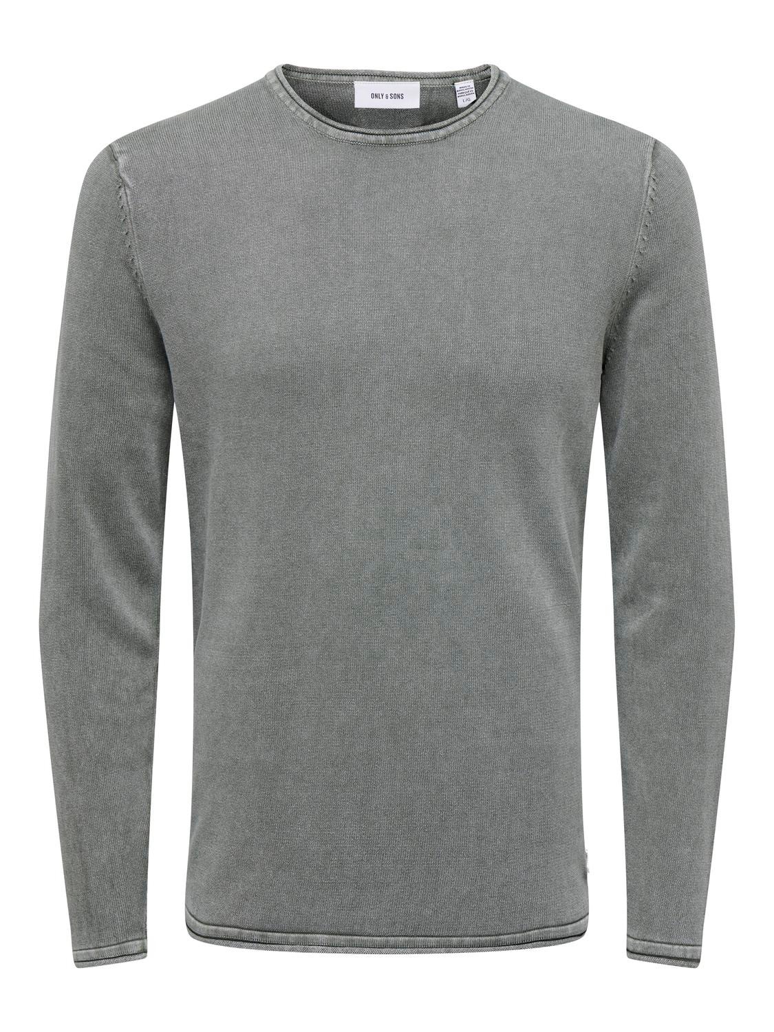 ONLY & SONS Crew neck knitted pullover -Castor Gray - 22006806