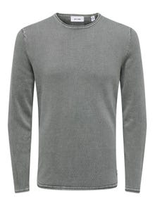 ONLY & SONS Normal geschnitten Rundhalsausschnitt Pullover -Castor Gray - 22006806