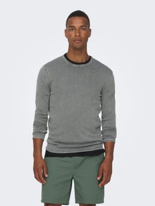 ONLY & SONS Crew neck knitted pullover -Castor Gray - 22006806