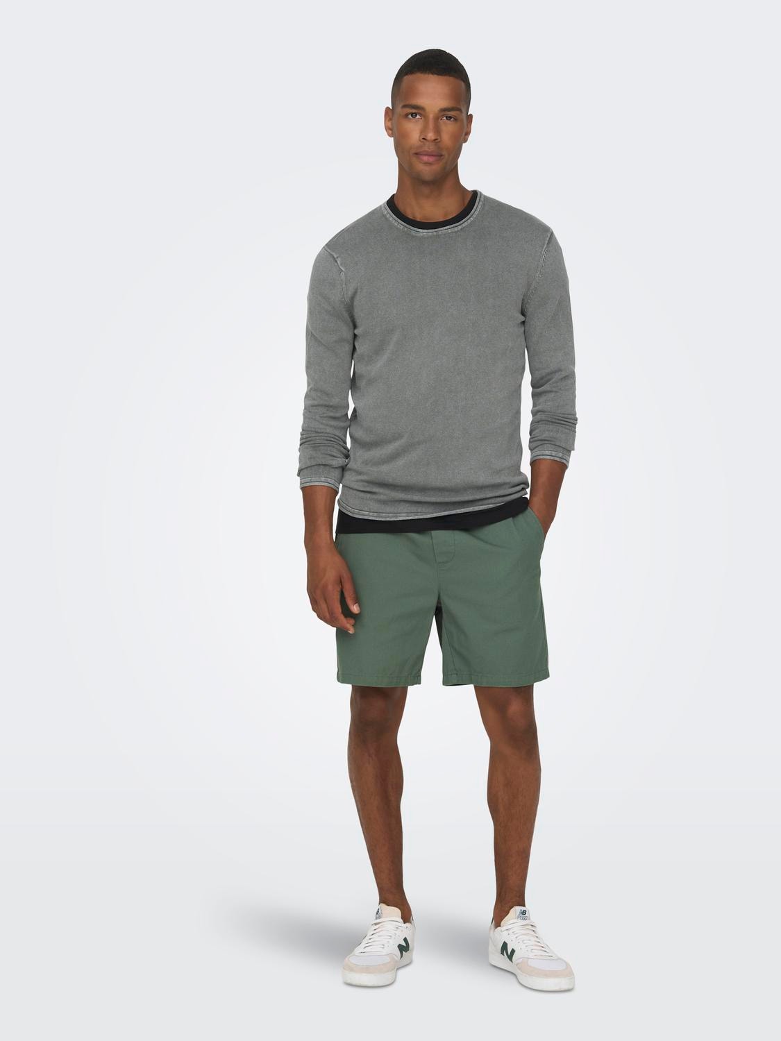 ONLY & SONS Normal passform Rundringning Pullover -Castor Gray - 22006806