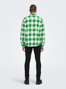 ONLY & SONS ternet slim fit skjorte -Medium Green - 22007112