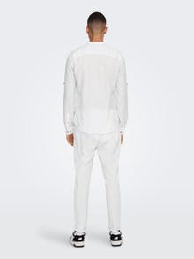 ONLY & SONS Slim Fit Mandarin Kragen Hemd -White - 22009883
