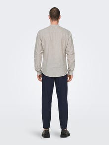 ONLY & SONS Chemises Slim Fit Col mao -Chinchilla - 22009883