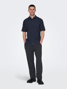 ONLY & SONS Short sleeved slim fit shirt -Night Sky - 22009885