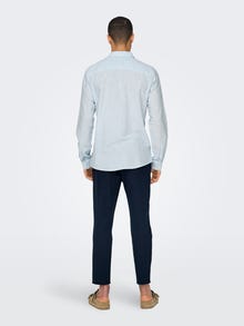 ONLY & SONS Slim fit hør skjorte -Cashmere Blue - 22012321