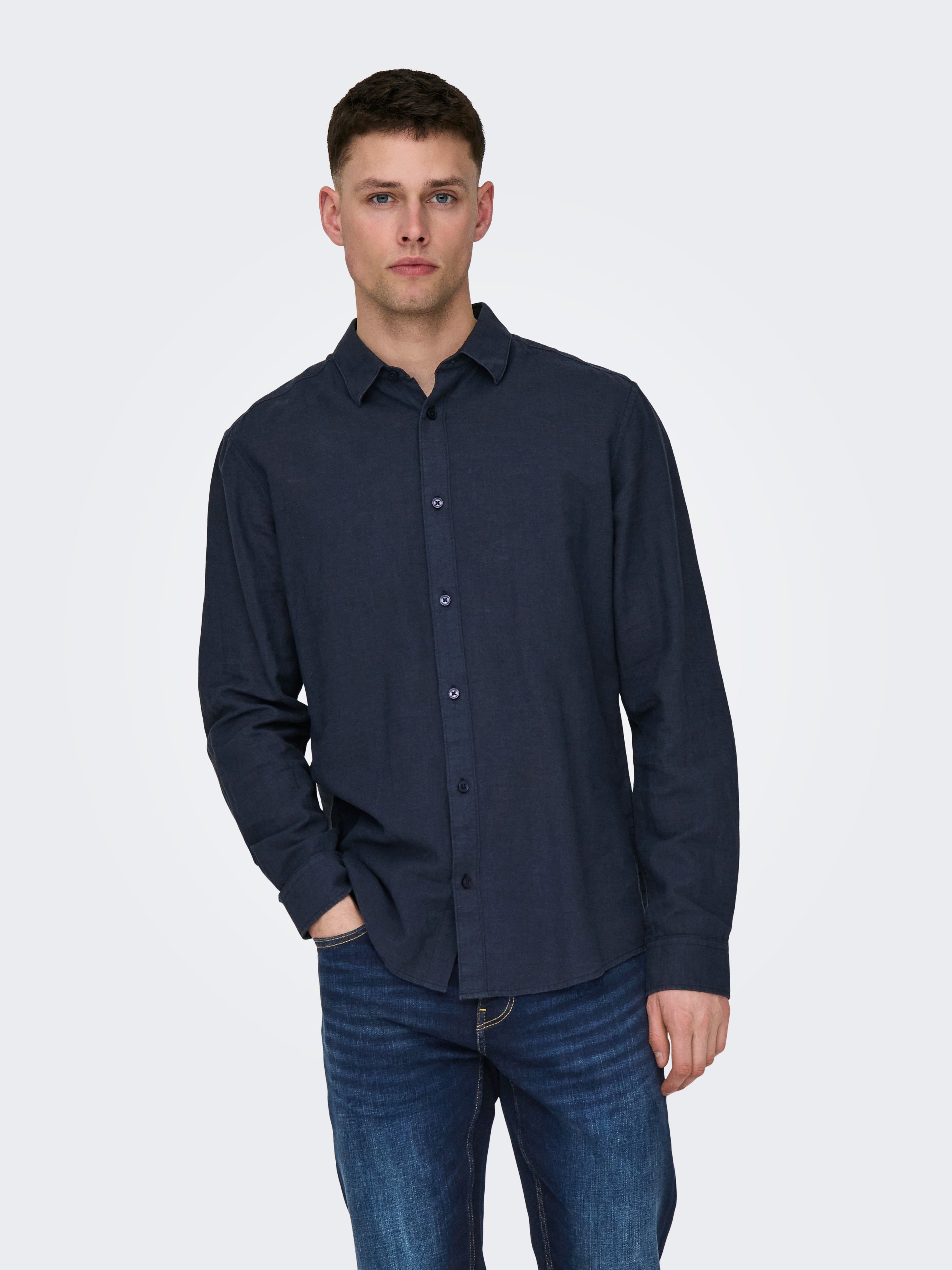 Jack & Jones SLIM - Overhemd - navy blazer/donkerblauw