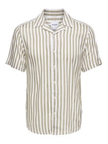 ONLY & SONS Short sleeved striped shirt -Chinchilla - 22013267