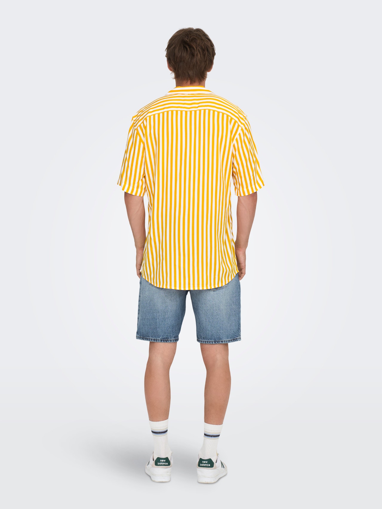 ONLY & SONS Short sleeved striped shirt -Mango Mojito - 22013267