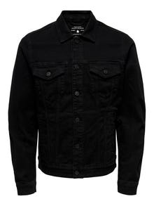 ONLY & SONS Chaquetas Cuello redondo Puños abotonados -Black Denim - 22013464