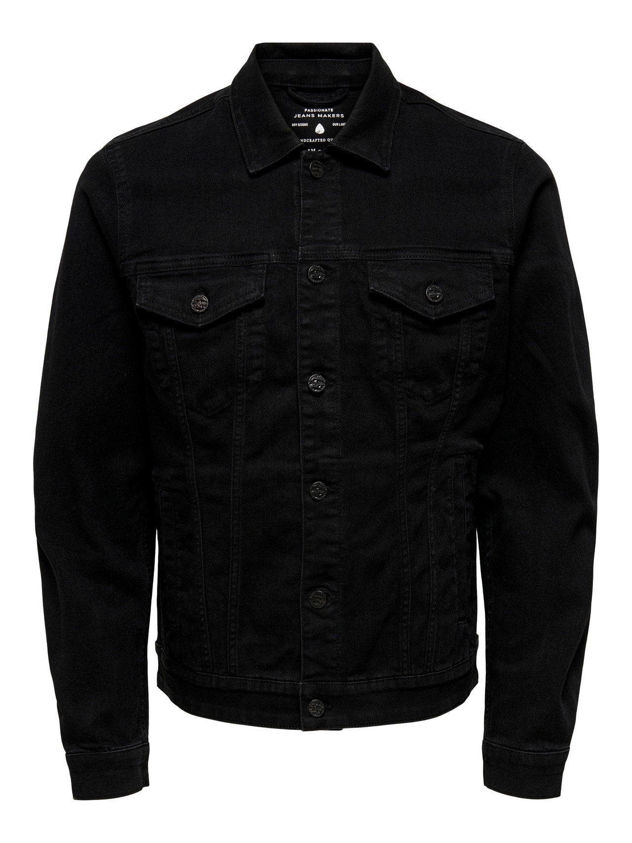 ONLY & SONS Chaquetas Cuello redondo Puños abotonados -Black Denim - 22013464