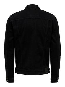 ONLY & SONS Chaquetas Cuello redondo Puños abotonados -Black Denim - 22013464