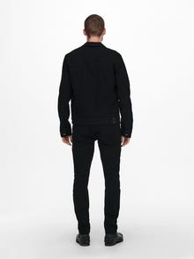 ONLY & SONS O-hals Manchetten met knoop Jas -Black Denim - 22013464