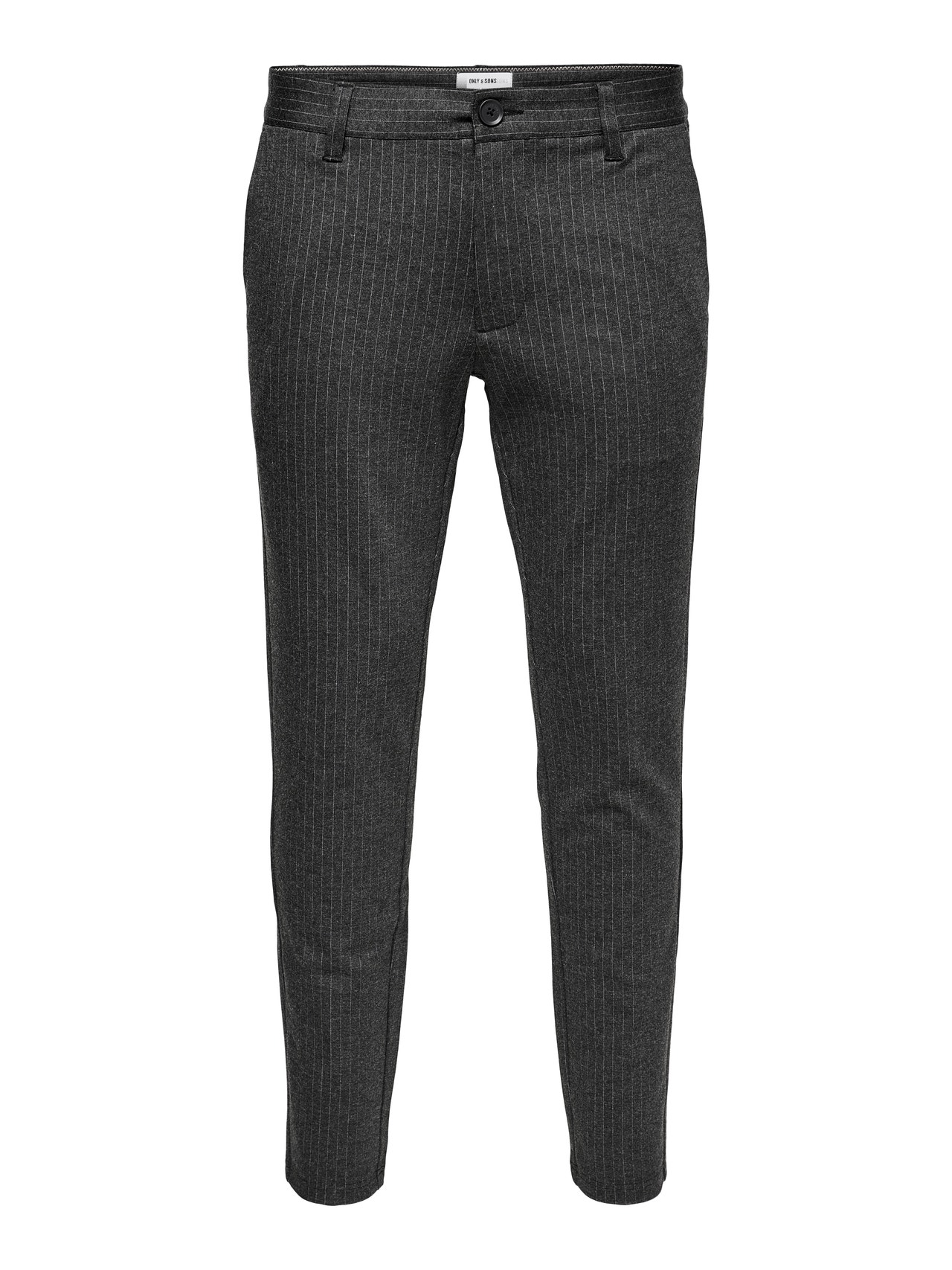 ONLY & SONS Classic striped trousers -Dark Grey Melange - 22013727