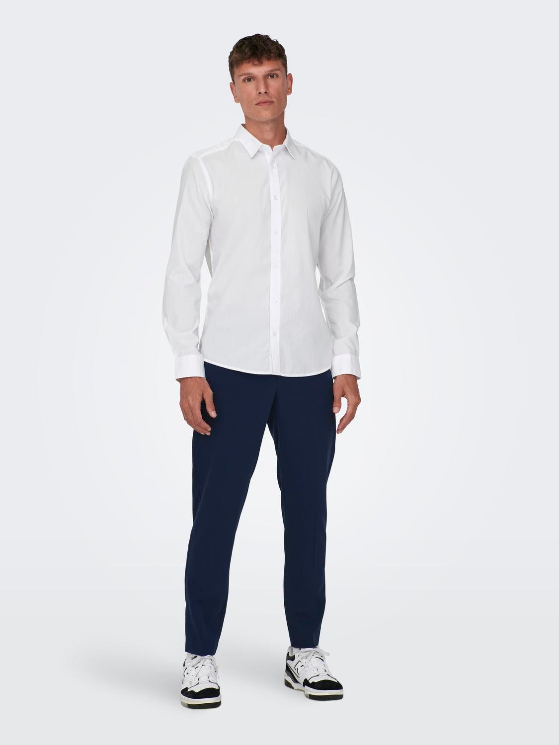 ONLY & SONS Chemises Slim Fit Col chemise -White - 22015472