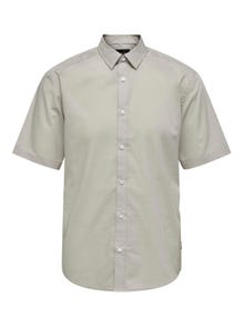 ONLY & SONS Slim Fit Short Sleeved Shirt -Silver Lining - 22015475