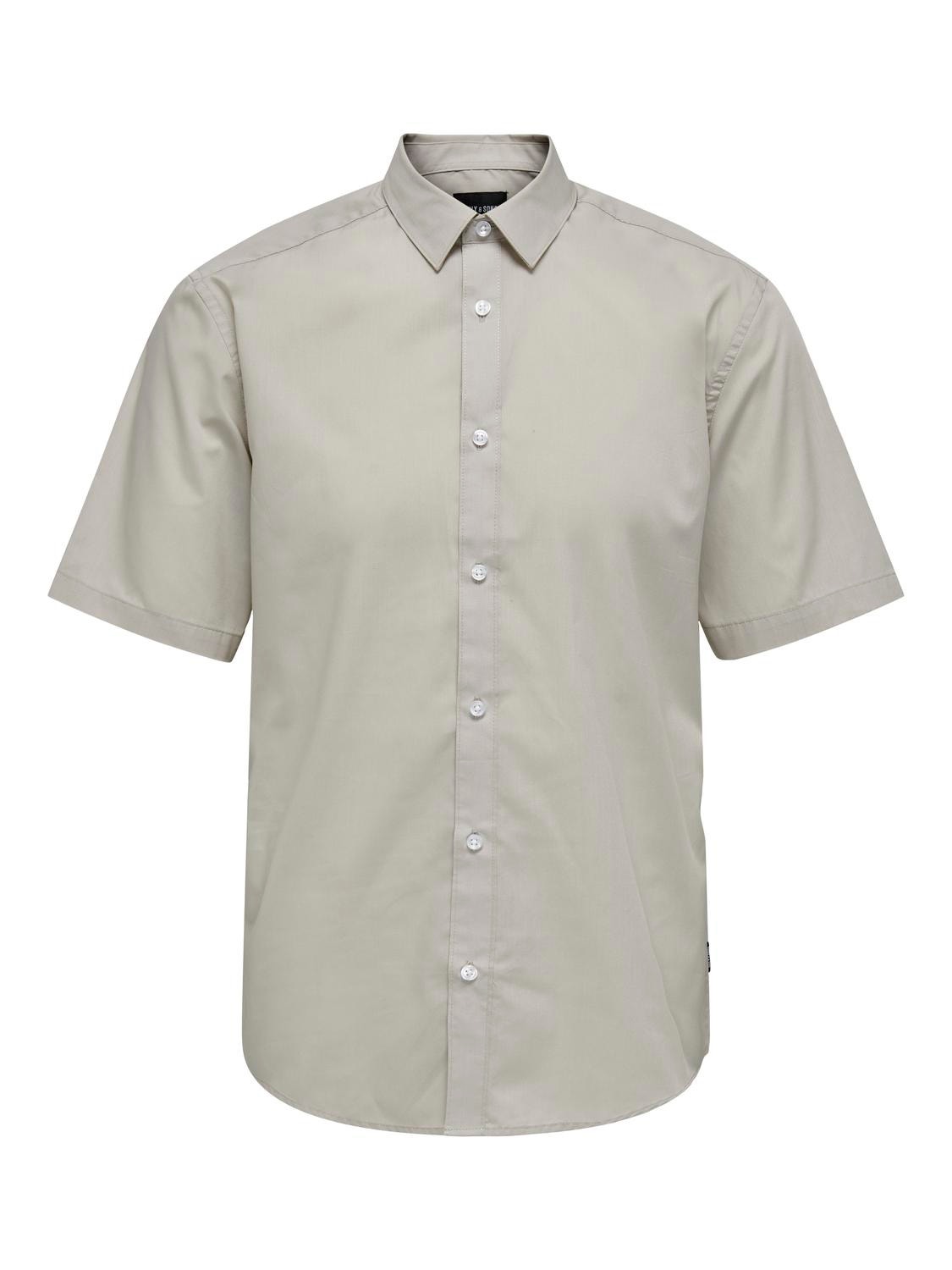 ONLY & SONS Slim Fit Short Sleeved Shirt -Silver Lining - 22015475