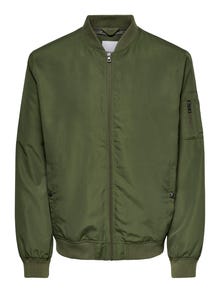 ONLY & SONS Solid color bomber jacket -Olive Night - 22015866