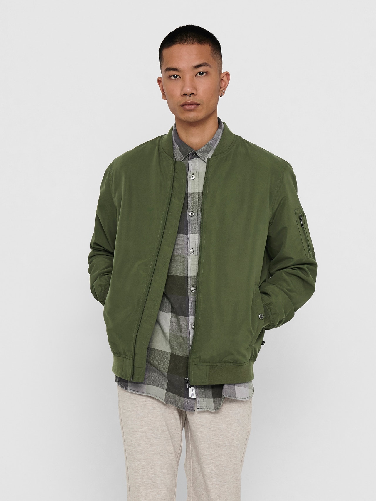 ONLY & SONS Hood Elasticated cuffs Jacket -Olive Night - 22015866