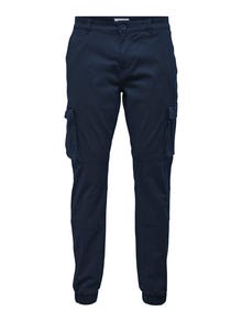 ONLY & SONS Alt kitsenev lõige Venivad äärised Püksid -Dress Blues - 22016687
