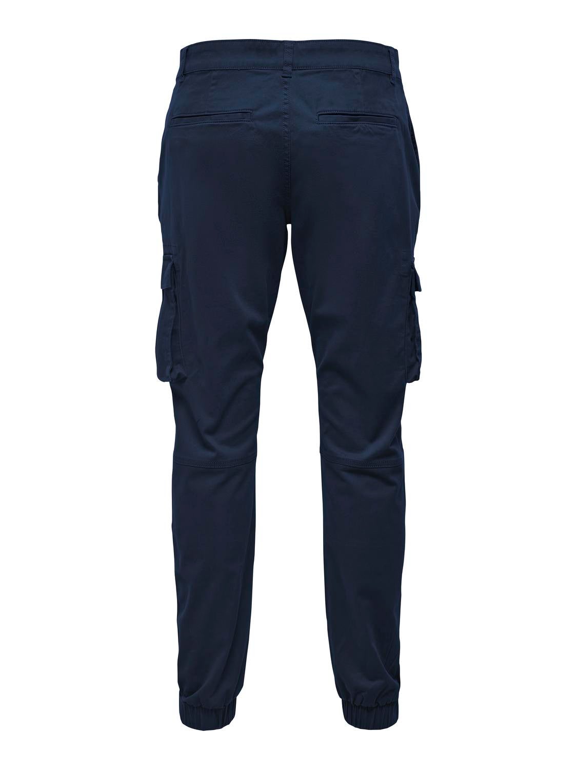 Mens navy clearance cargo trousers