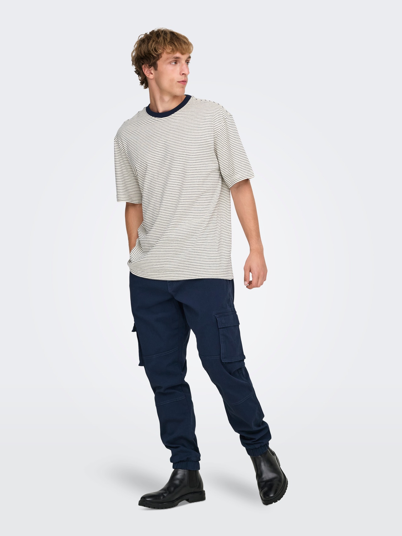 ONLY & SONS Alt kitsenev lõige Venivad äärised Püksid -Dress Blues - 22016687