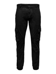 ONLY & SONS Tapered Fit Elasticated hems Trousers -Black - 22016687