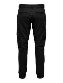 ONLY & SONS Alt kitsenev lõige Venivad äärised Püksid -Black - 22016687