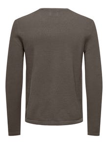 ONLY & SONS Pull-overs Regular Fit Col ras du cou -Seal Brown - 22016980