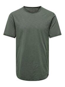 ONLY & SONS Long line fit O-hals T-shirts -Castor Gray - 22017822