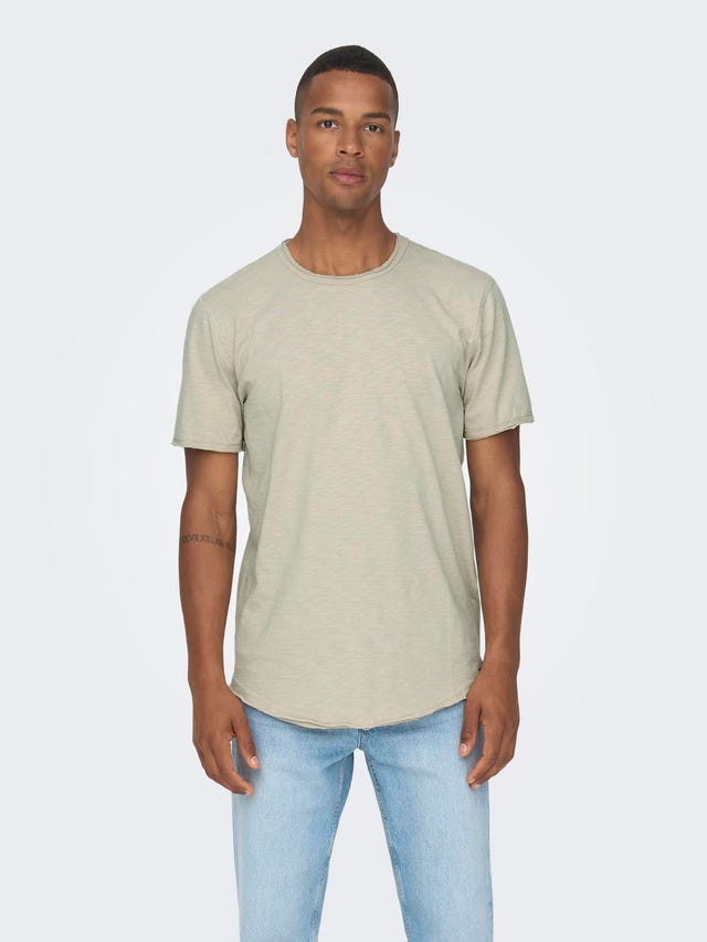 ONLY & SONS T-shirts Long Line Fit Col rond - 22017822