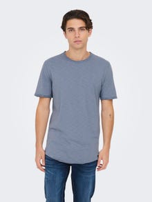 ONLY & SONS Lang geschnitten Rundhals T-Shirt -Flint Stone - 22017822