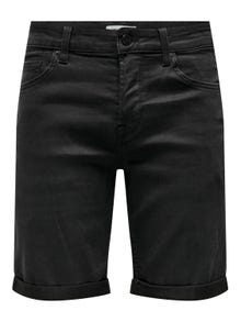ONLY & SONS Regular fit Mid waist Shorts -Black Denim - 22018581