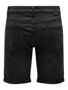 ONLY & SONS Regular fit Mid waist Shorts -Black Denim - 22018581