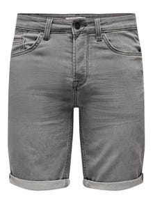 ONLY & SONS Regular Fit Mid waist Shorts -Grey Denim - 22018583