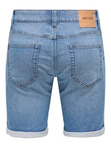 ONLY & SONS Normal geschnitten Mittlere Taille Shorts -Blue Denim - 22018584